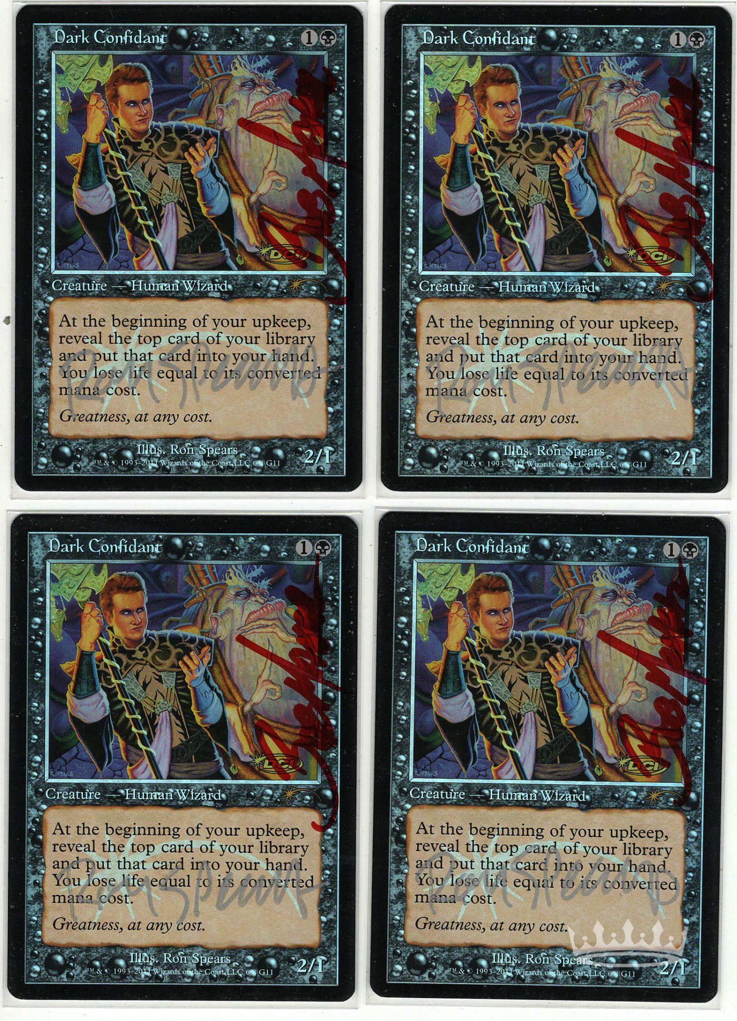 Dark Confidant Judge Foil Playset Double Signed By Bob Maher And